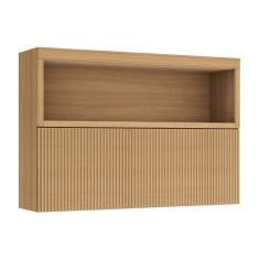Armário de Cozinha Modulado Marquesa c/ Nicho e 1 Porta Basculante Ripada 120cm Nature - Nesher