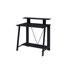 Mesa de escrita retangular, mesa de escritório doméstico com moldura de metal em forma de V, mesa de estudo, mesa de computador, penteadeira de maquiagem, estação de trabalho para espaços pequenos