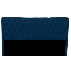 Cabeceira Casal Estofada Para Cama Box Glass Veludo Cor Azul Marinho