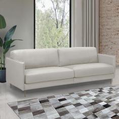 Sofá Decorativo Anthony 3 Lugares Sala de estar 240cm Pés em Aço Couro