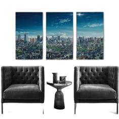 Kit 03 Quadros Decorativos Arte Quadro Cidade Grande