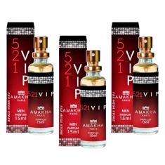Kit 3 Perfume 521 Vip Men Masculino Amakha Paris Bolso Bolsa