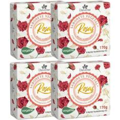 4UN Sabonete Vegetal Rosas Vermelhas 170G Davene