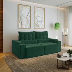 Sofá Retrátil Reclinável 3 Lugares 220cm Porta Copos e USB Embaúba Ext