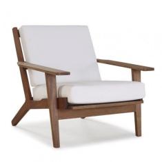 Poltrona Em Madeira Maciça Lotus Casa E Jardim Móveis Stain Castanho