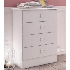 Cômoda de Bebê 4 Gavetas 1320 Baby Móveis Percasa Branco