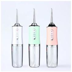 Irrigador Oral Portátil Supersônico 3 em 1 – Limpeza e Higienização Profunda de Dentes e Gengivas com Jato D'Água, Tanque de 230ML, Bateria Longa Duração, Cuide da Saúde Bucal em Casa!
