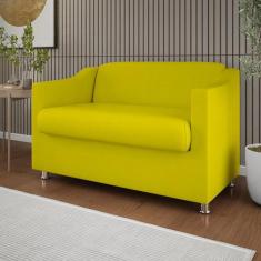 Sofá Namoradeira 2 Lugares Tilla Sala de Espera  Balaqui Decor, Amarel