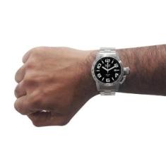 Relógio Pulso Everlast Unissex Aço Calendário E053-Masculino