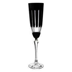 Taca para champanhe Elizabeth lapidada em cristal ecologico 190ml A25cm cor preta-PRETA - Bohemia- Full Fit