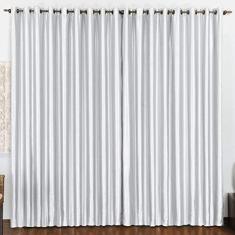 Cortina 4 Mts Sala Quarto Cetim Amassado para Trilho Suisso Barata Branca