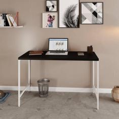 Escrivaninha Estilo Industrial 120cm Active Yescasa Preto Ônix / Est.Branca