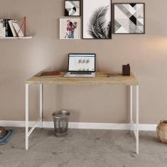 Escrivaninha Estilo Industrial 120cm Active Yescasa Carvalho / Est.Branca