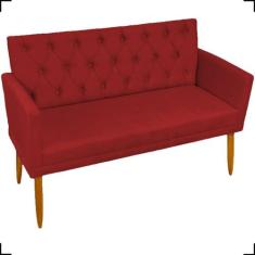 Namoradeira Decorativa Para Sala Recepção Nina Capitonê Suede Cores Pé