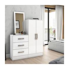 CAmoda 2 Portas 3 Gavetas com Espelho Henn, Branco