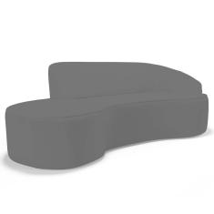 Sofá Living 3 Lugares 210cm Braço Direito Mozart D06 Sintético Preto - Mpozenato