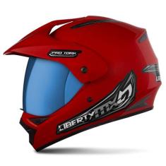 Capacete Fechado Pro Tork Liberty Mx Pro Vision Vis. Iridium, VERMELHO