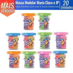 Kit 20 Massa de Modelar Massinha Colorida Maria Clara e JP Slime 3 Cor