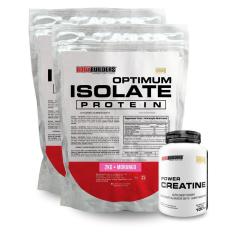 Kit 2x Optimum Isolate Whey Protein 2kg + Creatina 100g - Bodybuilders-Unissex