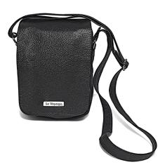 Bolsa Feminina De Couro Legítimo Pequena Leve Alça Tiracolo Cor:Preta