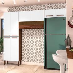 Cozinha Compacta Kit's Paraná Nala com 8 Portas e 4 Prateleiras - 222cm de largura