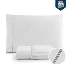 Jogo de Lençol Solteiro Percal Flex 2 Peças 400 Fios com Ponto Palito 