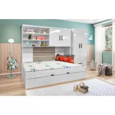 Quarto Infantil Completo com Bicama, Guarda-Roupa e Armário Aéreo - Ph