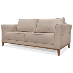 Sofa Balli 3 Lugares 210cm Pes Madeira Linho 223 Areia Ezz Areia