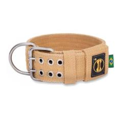 Coleira Cachorro Grande Forte Coleira Amorosso Cor Areia, GG