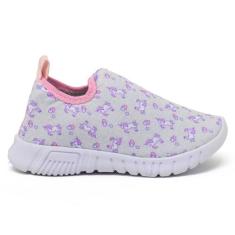 Tênis Infantil Escolar Calce Facil Leve Confortável Unicornio Cinza Ro