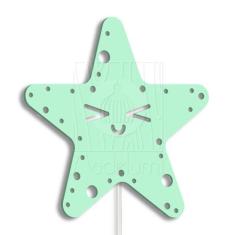 Luminária Abajur Parede Estrela B Madeira G9 30cm Decoração - Madelumi