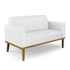 Sofá Namoradeira Base De Madeira Fixa Castanho Marisa Corino Branco D03 - D?rossi