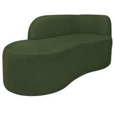 Divã Recamier Orgânico Tokyo 160cm Lado Esquerdo Linho Verde