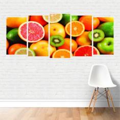 Quadro Alimentos Comidas Frutas Coloridas em Tela Canvas - Plinplin