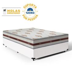 Cama Box com Colchão de Molas Ensacadas Anjos Classic Viúva 128 cm - A