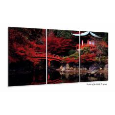 Quadro Decorativo Japão Sakura Vermelho 120x60
