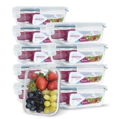 Conjunto 10 Potes Vidro Hermético Marmita Mantimentos 370ml