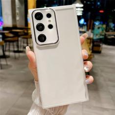 Capa de telefone de silicone de luxo para Samsung S20 FE S21 S22 S23 Pro Plus Ultra A31 A32 A52 5G A53 A54 A71 A72 A73 A23 Capa traseira de telefone, branca, para A21S