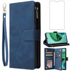 Asuwish Compatível com Xiaomi Redmi Note 11e 5G capa carteira protetora de tela de vidro temperado e capa flip de couro suporte suporte acessórios celulares capas de telefone para Redme Note11e 11