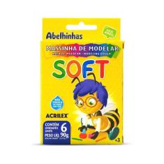 Massa de modelar Acrilex Soft 6 cores pct c/12