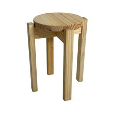 Banqueta Média Empilhavel Hardman Madeira Natural Invenizada - Hardman