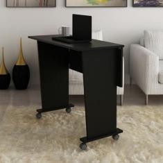 Mesa para Escritório com Rodizio ME4117 Preta Tecnomobili