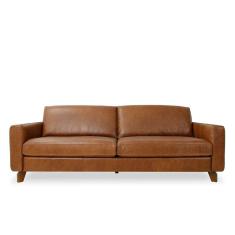 Sofá 3 Lugares Rússia Couro Mel