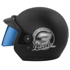 Capacete Moto Aberto Pro Tork Liberty Three 3 Viseira Iridium, PRETO F