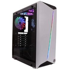 OEX GAME Gabinete Gamer, ATX 3 Coolers, Lateral Vidro, Frontal Iluminação ajustável RGB - GH200 - Branco