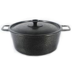 Caçarola Panela Craqueada Alça Alumínio Fundido e Tampa Preta 32cm
