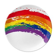 LGBT Rainbow Gay Placa transgênero Lésbica Decorativa Porcelana Salver Prato de jantar