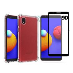 Kit Capa Anti Impacto e Película Vidro 9d Compatível Samsung Galaxy A01 Core Tela 5.3 Polegadas