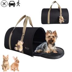 Bolsa Transporte Pet Luxo Cães E Gatos Avião Preto rf04-2 - Joseph Mar