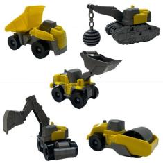 Carrinhos de Miniatura Kit Construção 5 Carros de Brinquedo Ref 162 Di